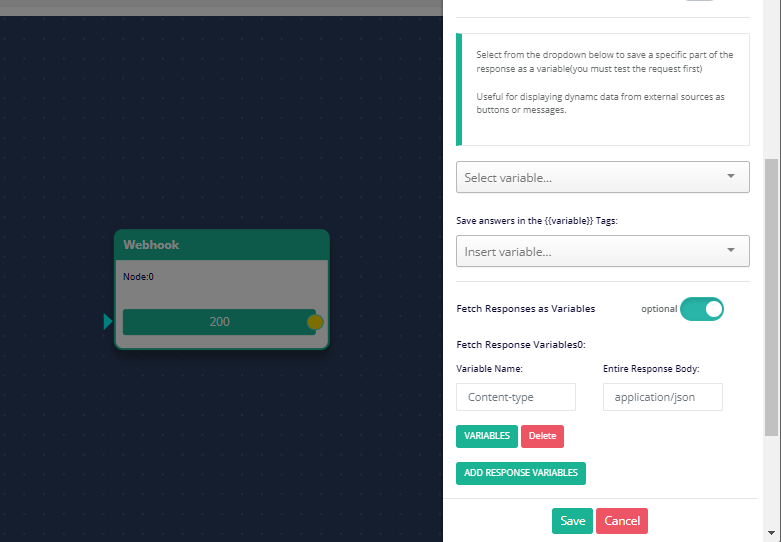 Webhook Fetch Response Variable